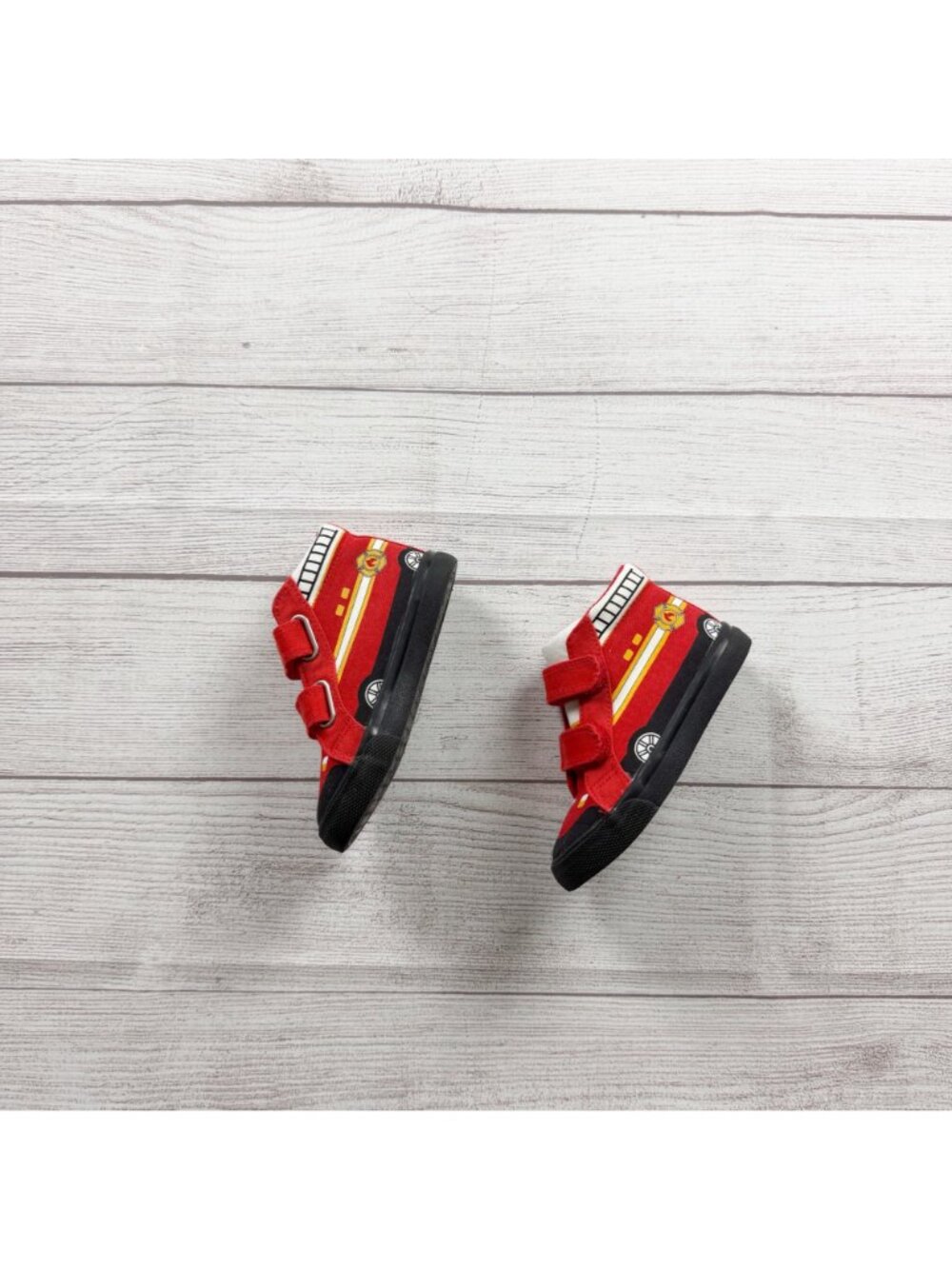 Cat & Jack Toddler Fire Truck High-Top Sneakers Red Black Durable 7 - Picture 2 of 6